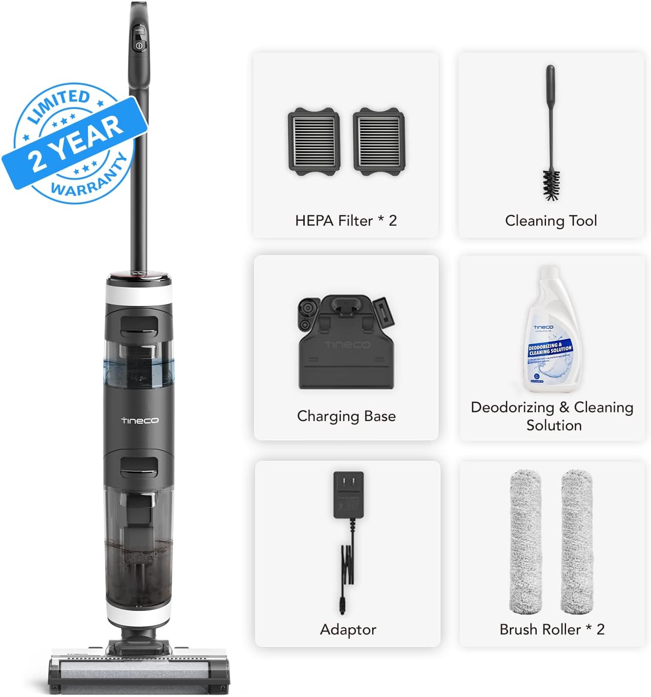 Tineco Floor ONE S3 Cordless Hardwood Floors Cleaner Lightweight Wet Dry Vacuum Cleaners A11 Pet Cordless Stick Vacuum Cleaner
