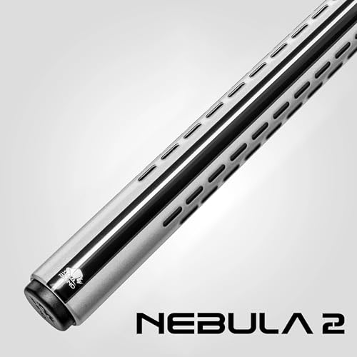 RHINO Nebula 2 Pool Cue - 100% Carbon Fiber Shaft & Composite Butt. Time Crystal Tip, Pro Taper Design, 12.4 mm,12.8 mm. 3/8-8 Joint