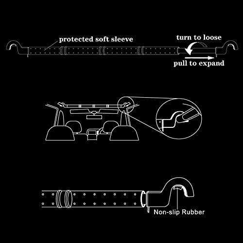 Littlemole Car Fishing 4 Rod Holder Adjustable 35 to 57 Inch - Sports Supplies Online Store