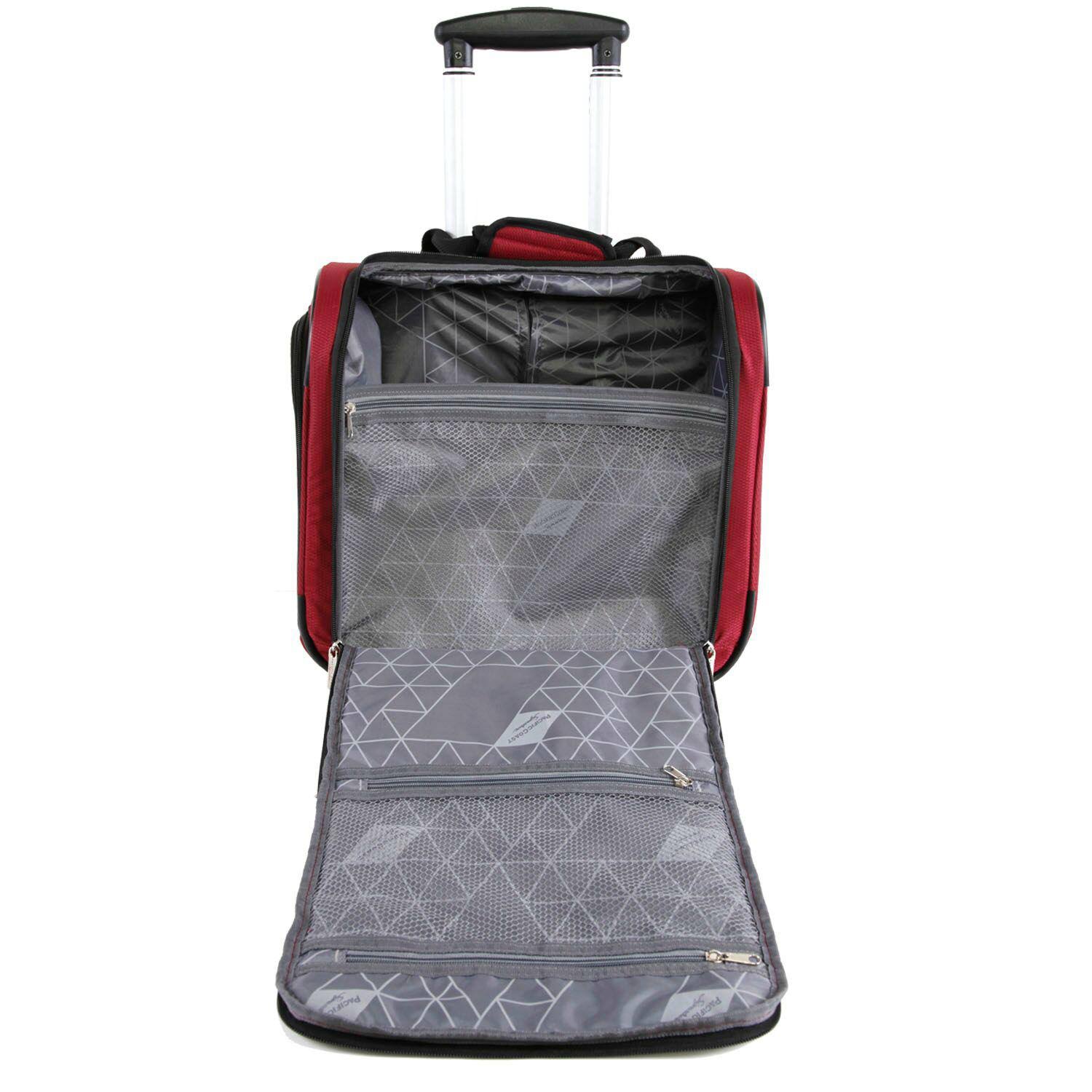 Pacific Coast Red Underseat Rolling Tote Carry on
