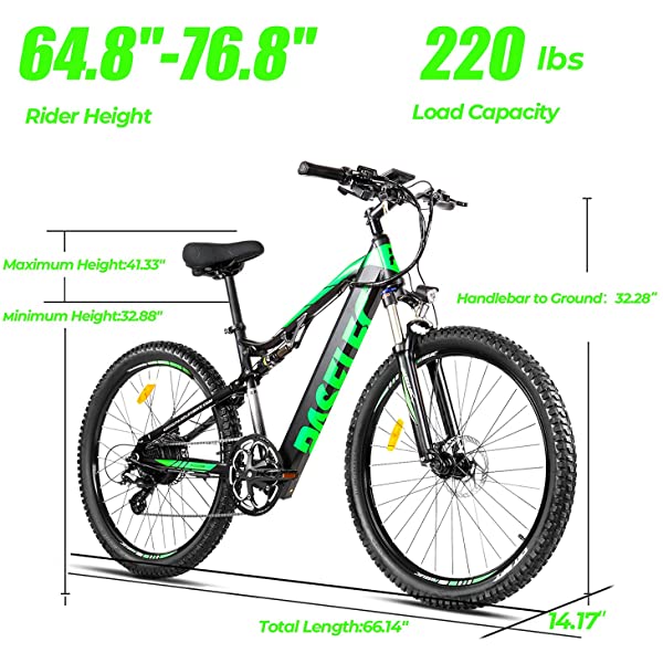Electric Mountain Bikes for Adults 27.5'' Electric Bicycle, Hydraulic Brakes, 500W Ebike with13ah Removable Lithium Battery Moped Cycle