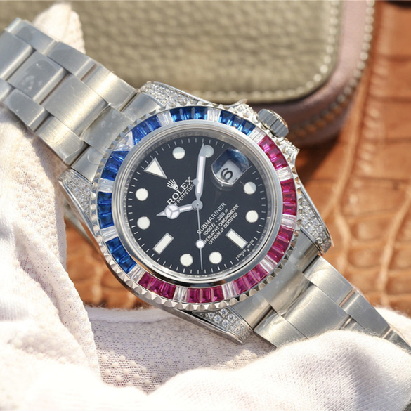 Submariner Silver Blue / Red Diamond 40mm