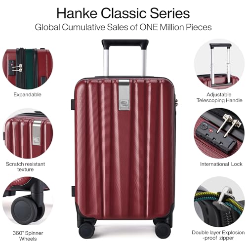 Hanke 29 Inch Luggage Suitcases With Spinner Wheels Lightweight PC hardside Rolling Suitcase With Travel Lock, Checked-Large 29-Inch(Blackish Green)