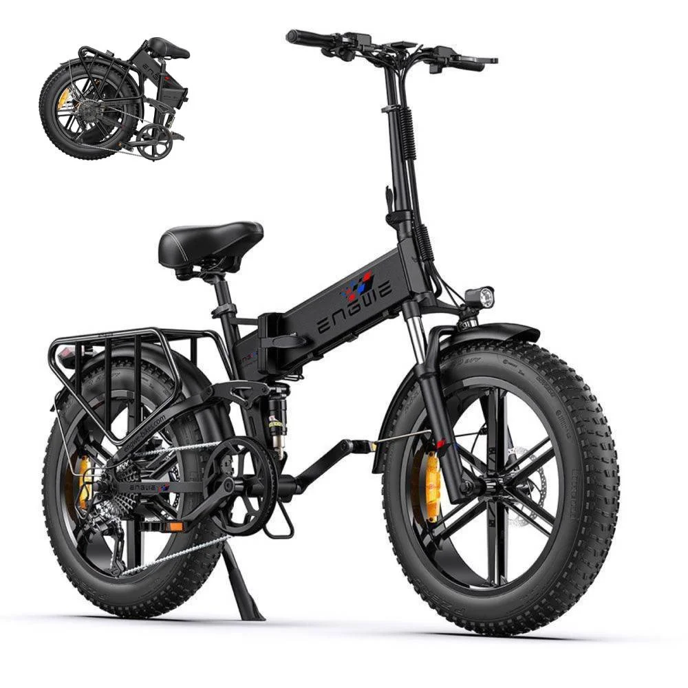 ENGWE ENGINE Pro Electric Bike for Adults 750W 20" x 4.0 Fat Tire Electric Bicycle 8-Speed Folding Ebike 48V 16Ah Battery 28MPH Max Speed 120km