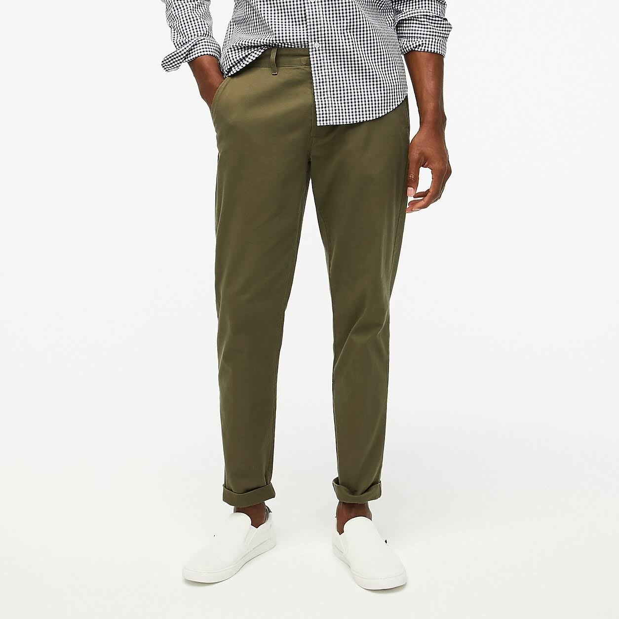 J.Crew Factory Mens Straight-Fit Flex Khaki Pant (Catskill Green, Size 29x32)