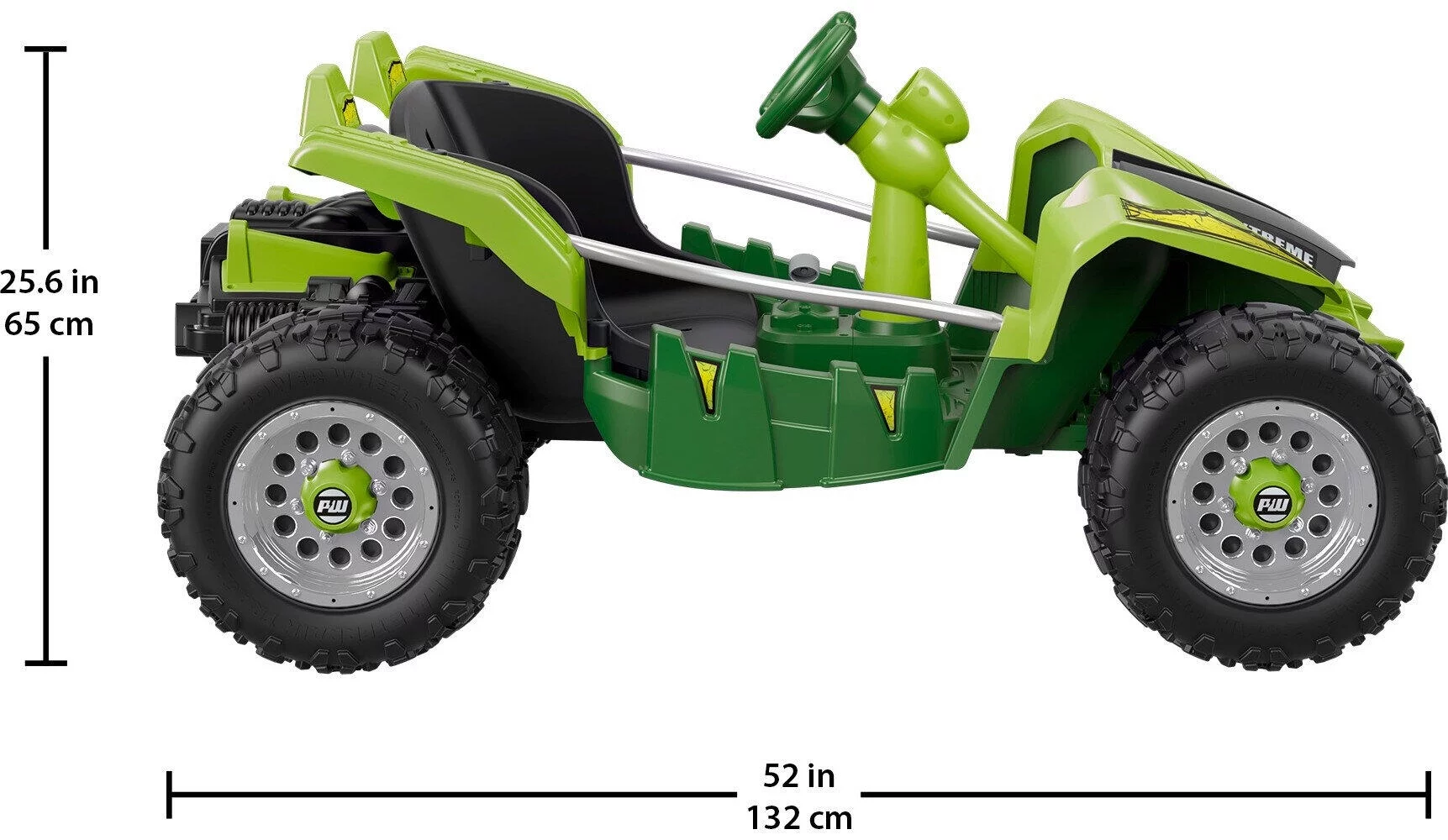 12V Power Wheels Dune Racer Extreme Battery-Powered Ride-On Vehicle with Storage Area, Green