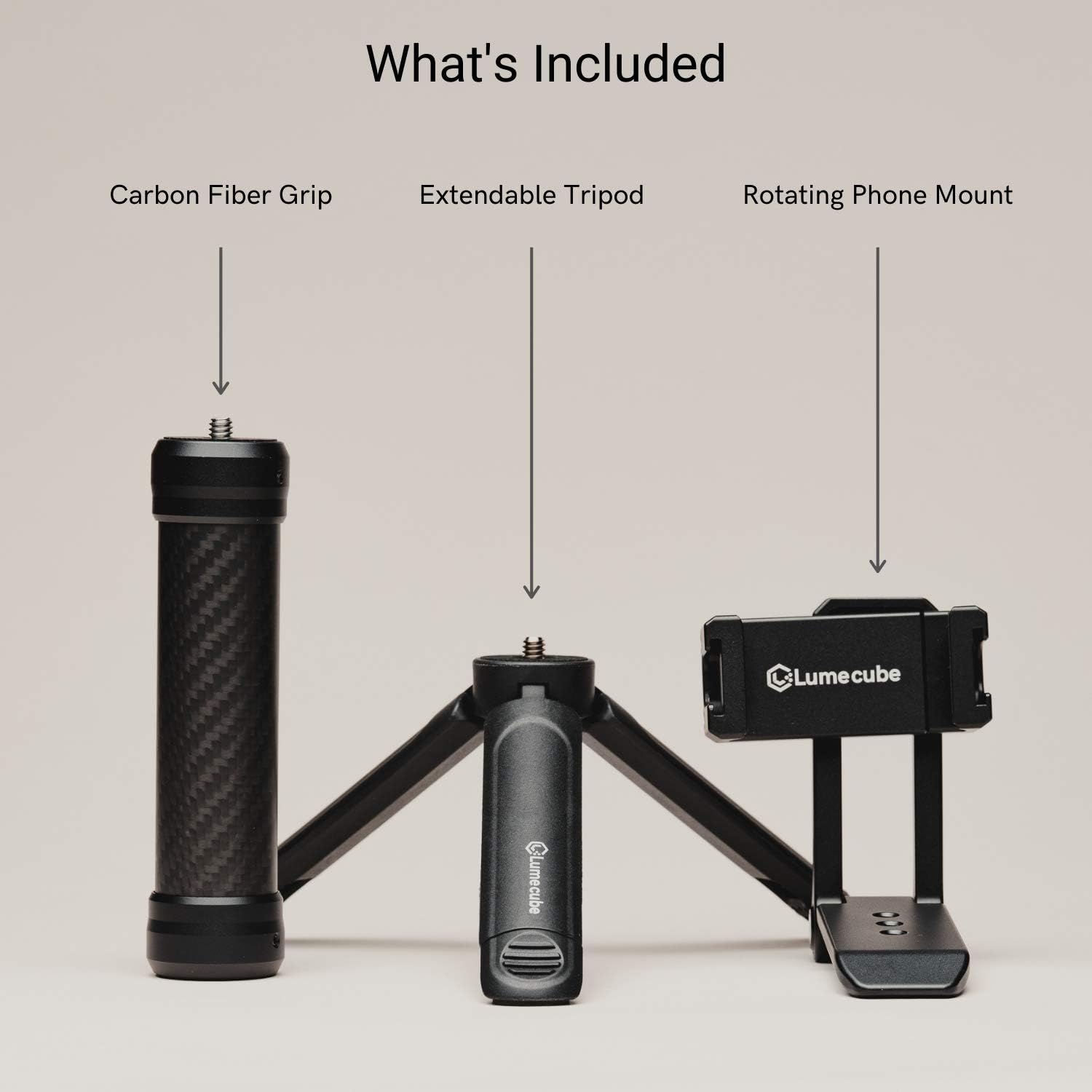 Lume Cube Mobile Creator Tripod Stand | Adjustable Smartphone Vlogger Stand, 360-Degree Rotating Phone Mount | Lightweight