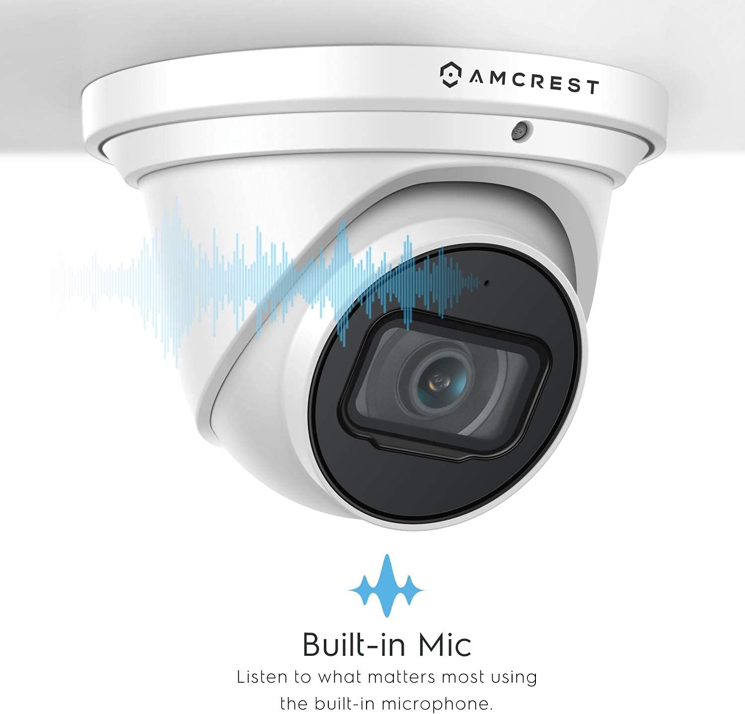 Amcrest 4K POE Camera AI Human/Vehicle Detection, UltraHD 8MP Outdoor Security Turret POE IP Camera, 3840x2160, 4K @30fps, Wide Angle