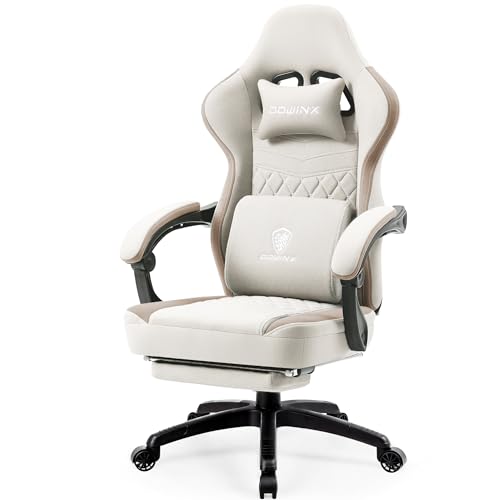 Dowinx Gaming Chair Breathable Fabric Computer Chair with Pocket Spring Cushion, Comfortable Office Chair with Gel Pad and Storage Bag
