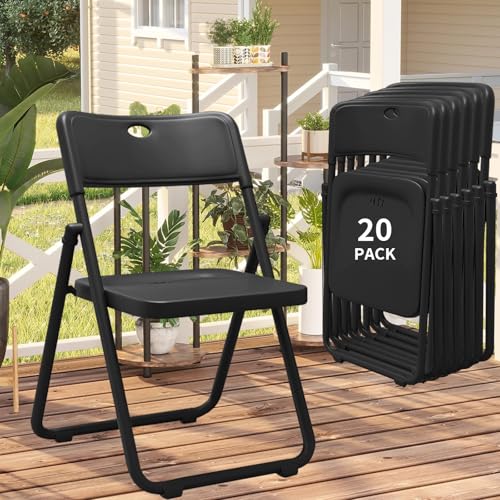 YLGJ&TIDY 8 Pack Plastic Folding Chair, Stackable Portable Foldable Chair for Outside, Lightweight Folding Chairs with Ventilation Holes, for Indoor