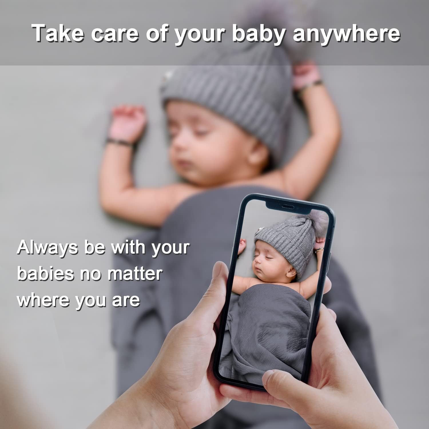 JeaTone WiFi Baby Monitor, 5 Wireless Baby Monitors with Camera and Audio, 1080p Camera and 720p Display, 2-Way Audio