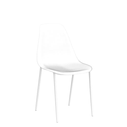 POLY & BARK Isla Modern Kitchen Chairs Set of 4 - Plastic Dining Chair with Metal Legs