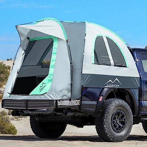 Pickup Truck Tent, Waterproof PU2000mm Truck Tent for Camping 5.5-6.5 Ft Bed,2-Person Sleeping Truck Bed Tent with Double Layer Design Windows