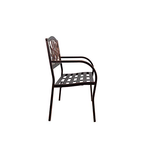 Evergreen Garden Sunflower Garden Bench Outdoors & Indoors | Cast Iron Metal Patio Bench | Outdoor Seating Furniture | Seats for Park, Porch, Deck