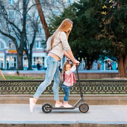 Electric Scooter for Adults with Seat, Folding Commuter E Scooter with 350W Motor, 19MPH Speed, 21 Miles Long Range, Dual Brakes, App Control
