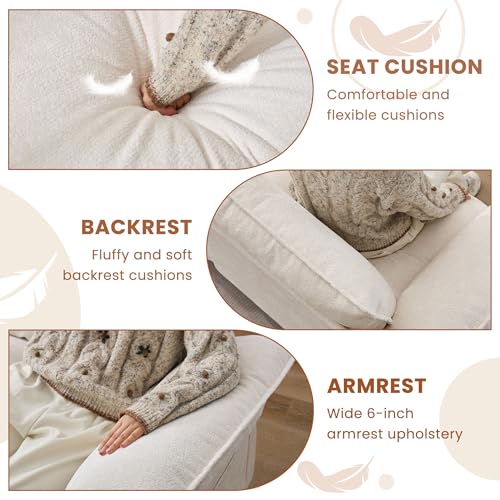 Loveseat Sofa for Living Room, 83" Cloud Loveseat Sofa, Chenille Fabric Sofa Couch with Double Cushion