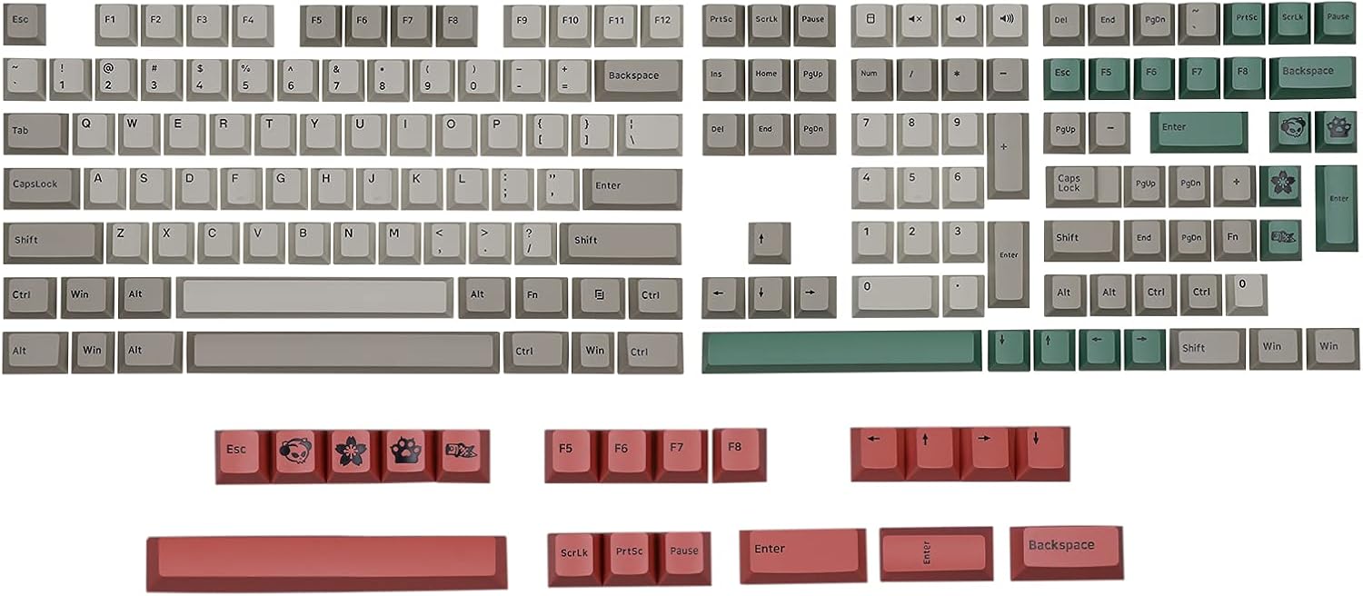 EPOMAKER AKKO Psittacus 157 Keys Double-Shot PBT Cherry Profile Full Keycaps Set, with Custom Storage Box for Mechanical Keyboard Replacement