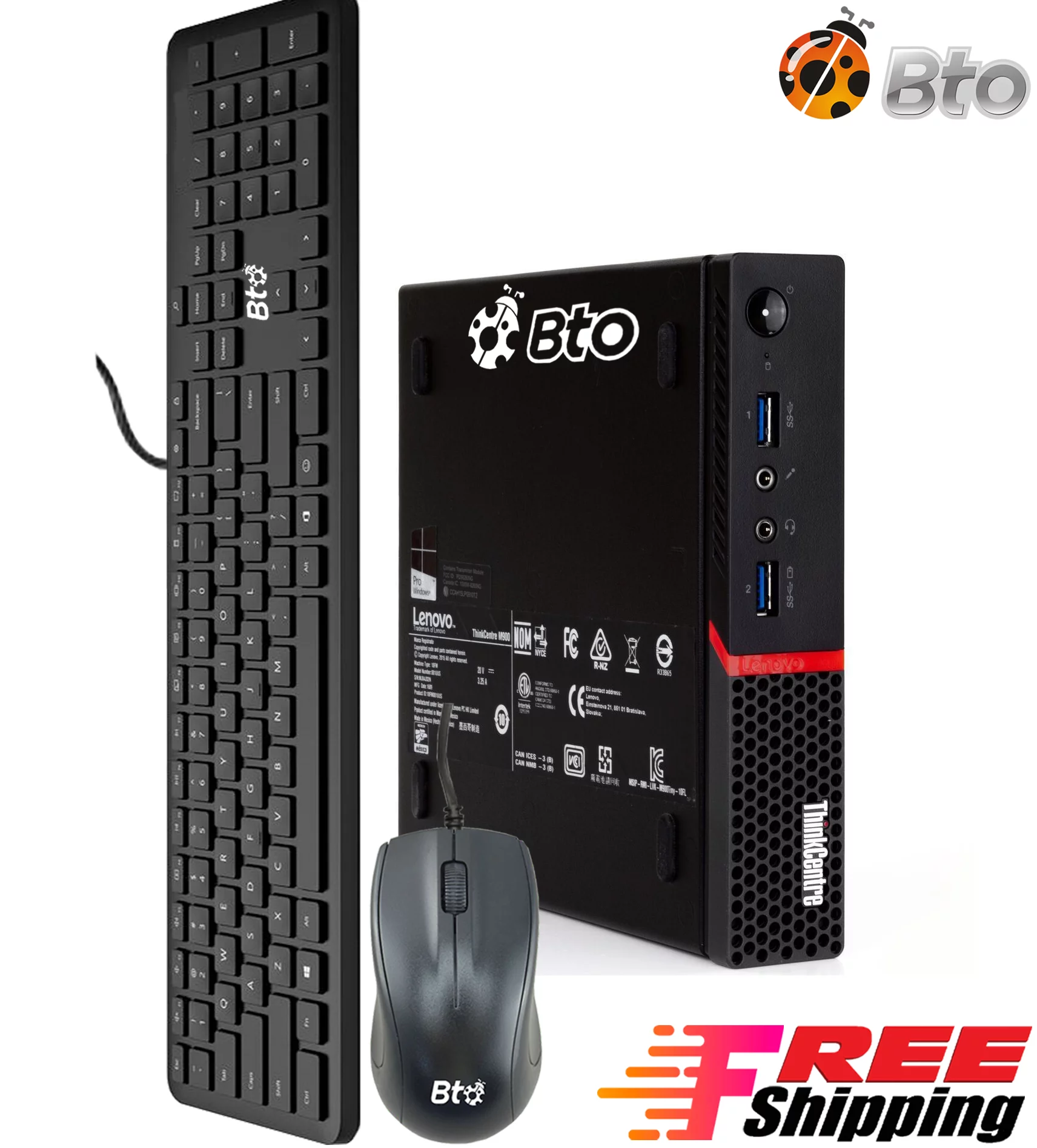 Restored Lenovo M600 Tiny Desktop Mini Computer PC Intel Pentium upto 2.64GHz Processor 8GB RAM 256GB SSD Wifi Adapter Bto KB & Mouse Windows 10 Pro