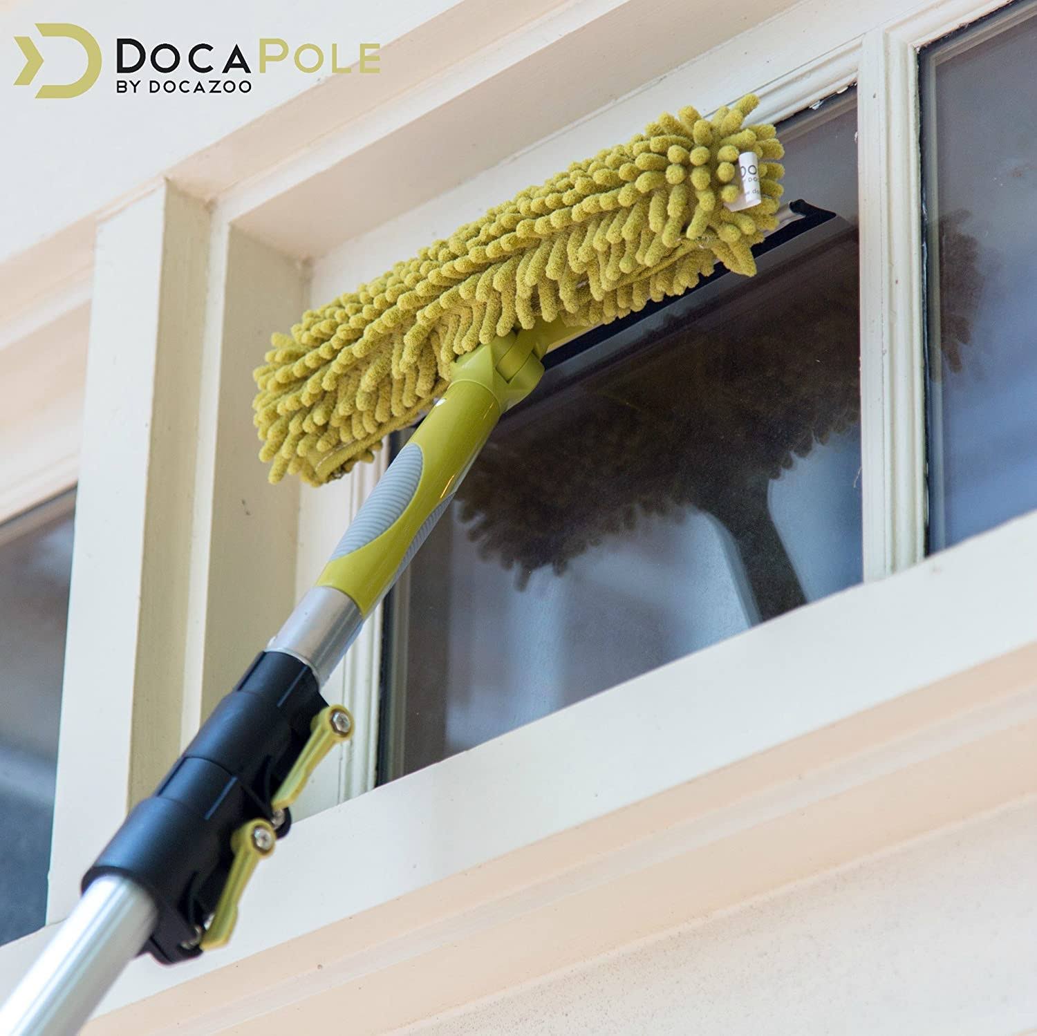 DocaPole 7-30 Foot Extension Pole + Single Rotation Squeegee u0026 Window Washer Combo