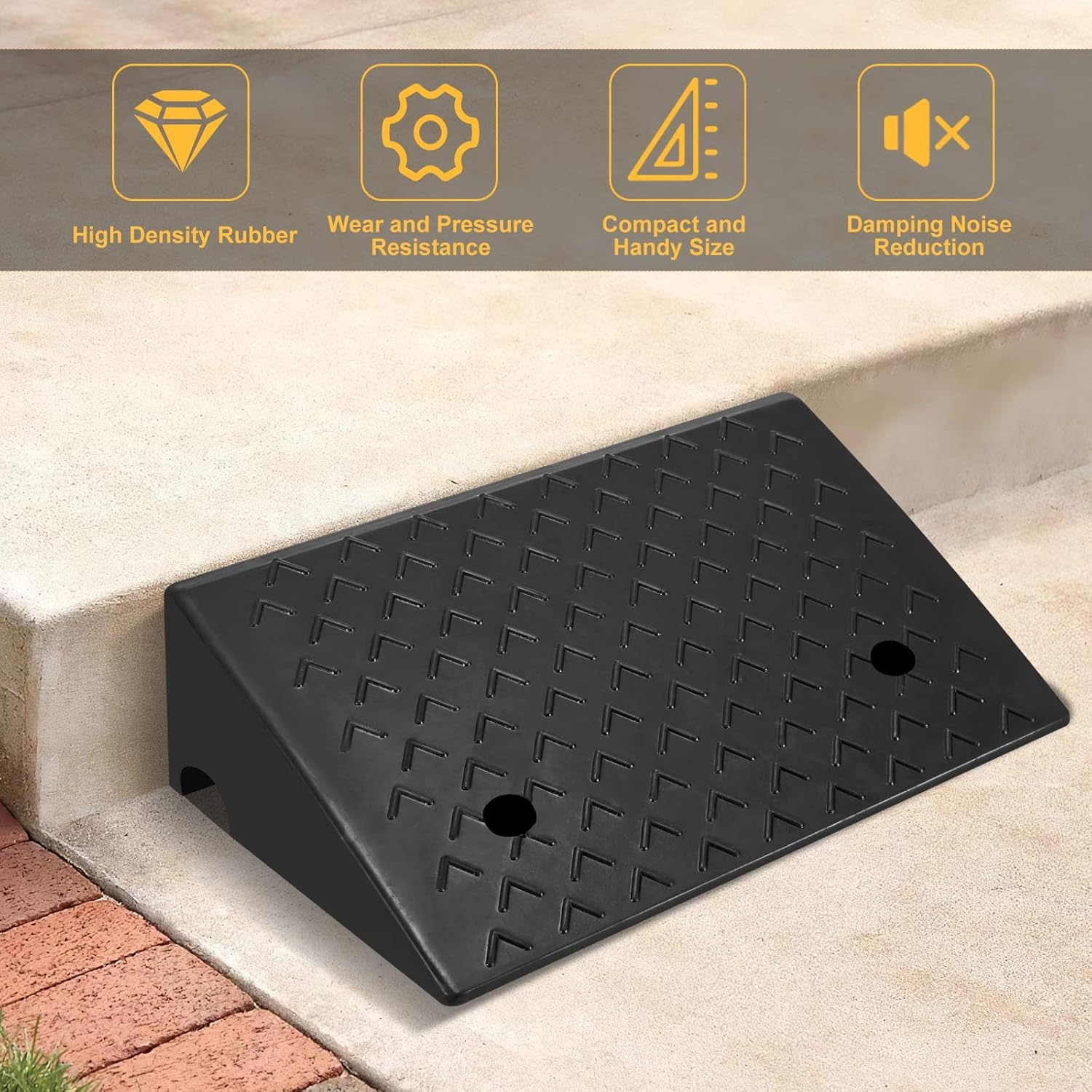 Haddockway 2PCS Rubber Car Curb Ramps