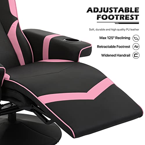 MoNiBloom Video Gaming Chair Racing Style Single Living Room Sofa Recliner with Detachable Headrest