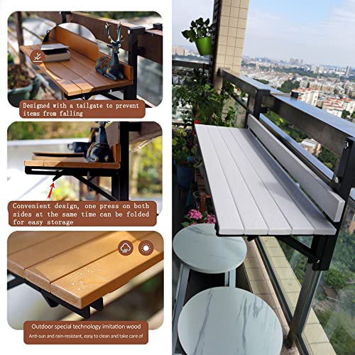 Balcony Bar Table For Railings,outdoor Bar Table,Folding Side Table,Small Folding Space Saving Serving Desk,Wall-Mounted Side Tables For Patio