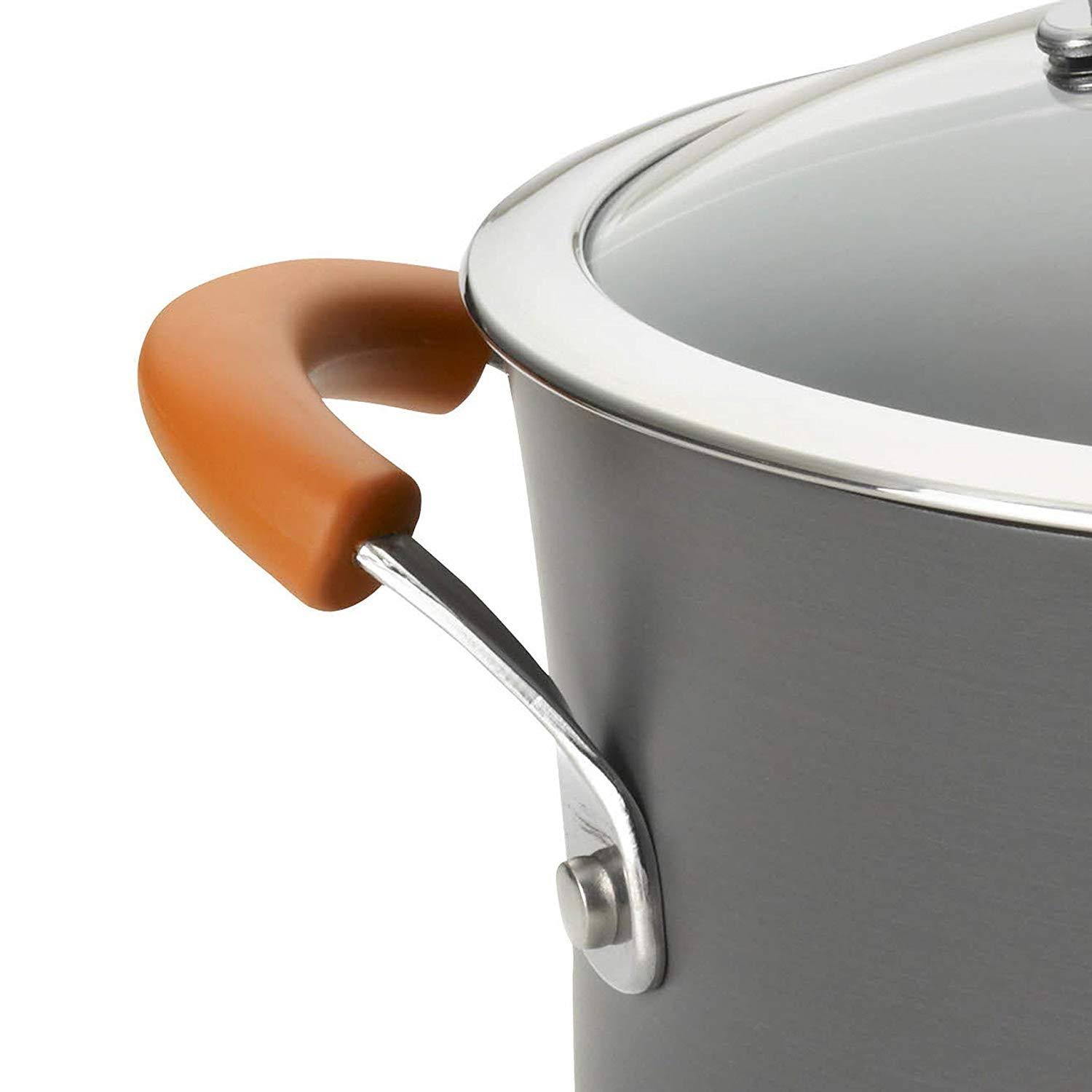 Rachael Ray Hard-Anodized Nonstick 8-Quart Covered Oval Pasta Pot
