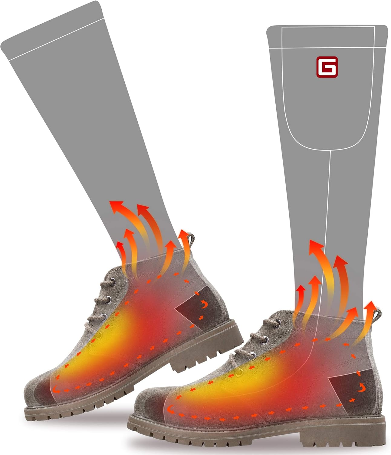 Battery Heated Socks Electric Rechargeable Heating Sox Kit for Men Women,Winter Warm Heat Insulated Stockings for Chronically Cold Feet