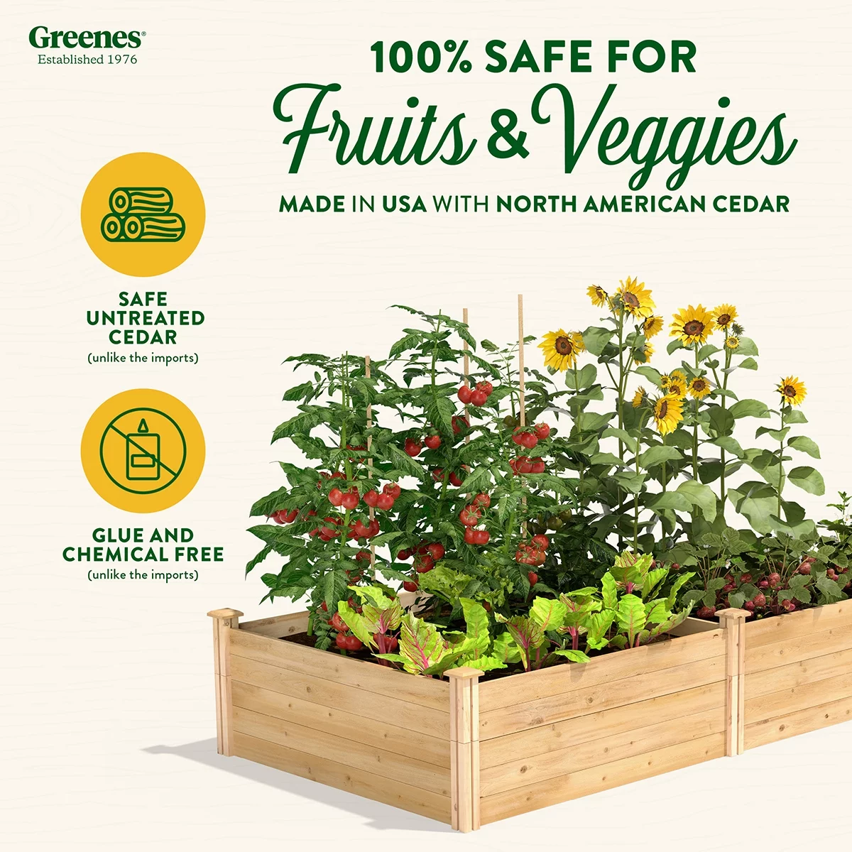 Greenes Fence 48" x 96" x 17.5" Cedar Raised Garden Bed