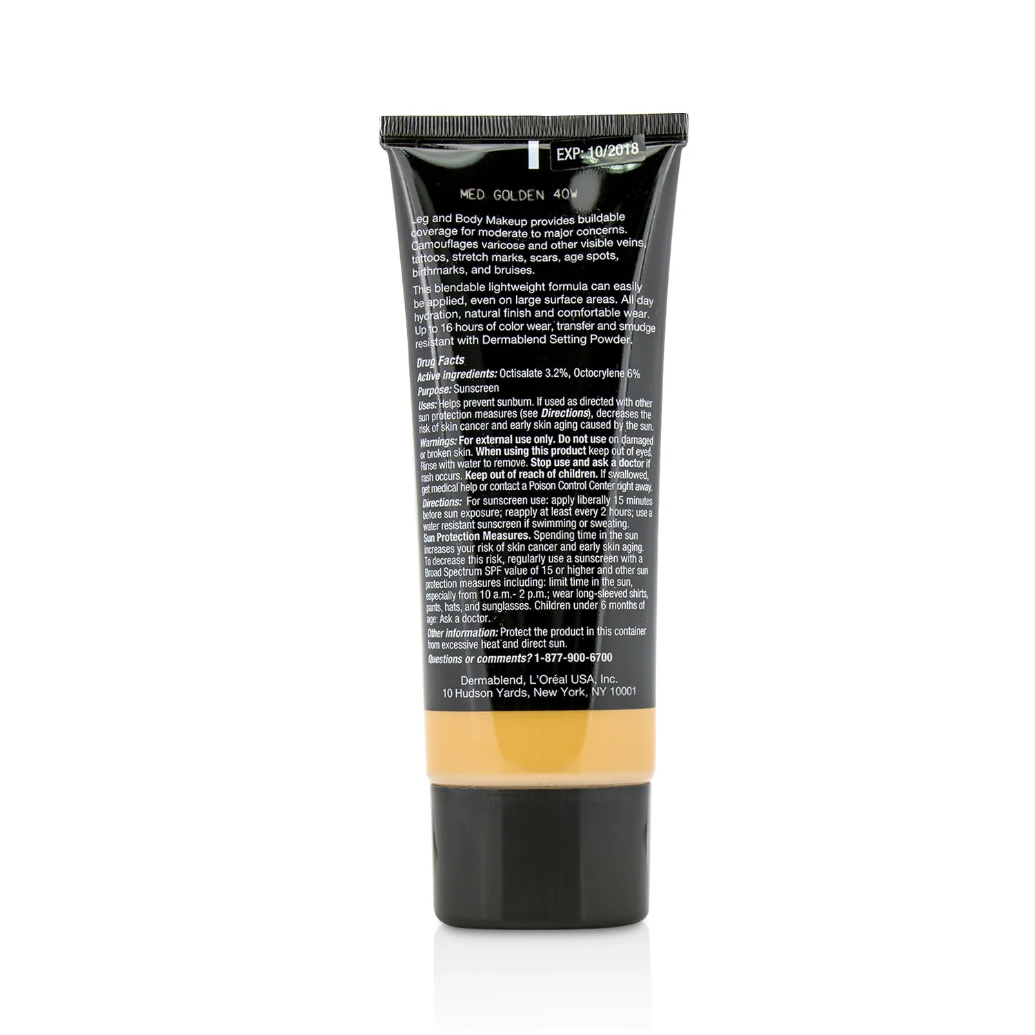 Dermablend Leg and Body Make Up Buildable Liquid Body Foundation Sunscreen Broad Spectrum SPF 25 - #Light Beige 35C 100ml/3.4oz