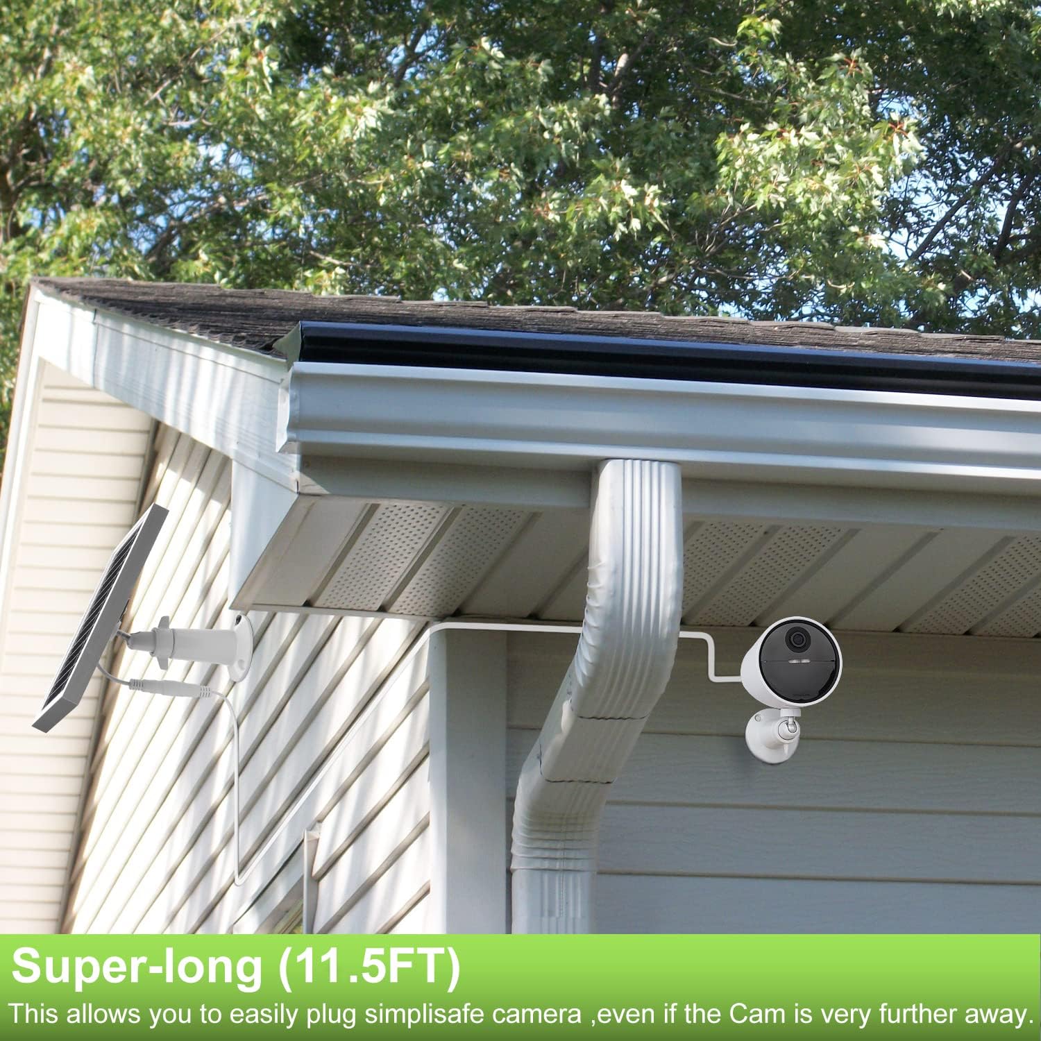UYODM Solar Panel Compatible with SimpliSafe Wireless Outdoor Security Camera,Power Your SimpliSafe Outdoor Camera continuously - Silver - 3PACK
