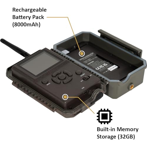 GardePro E6P Trail Camera WiFi Bluetooth, 48MP 1296p Game Cameras with 8000mAh Rechargeable Battery Pack, Night Vision Motion Activated