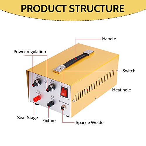 Jewelry Spot Welder,30A Electric Spot Welder,Professional Pulse Welding Machine for Gold,K Gold,Silver,Platinum and High-Grade Steel,Adjustable