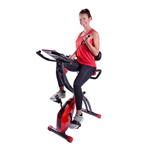 Echelon Flex Express Folding Exercise Bike: Magnetic, Foldable, Upright/Recumbent, Multi-Level Resistance, Arm Resistance Band, and LCD Display