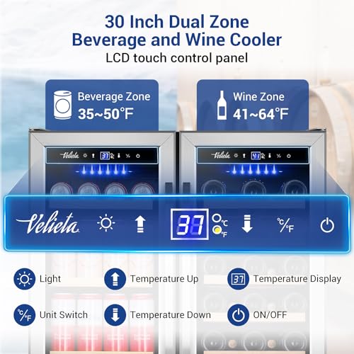 Cigar Electric Humidor, 35L 250 Counts Large Capacity Thermostatic Electric Cigar Cooler Cabinet with Digital LED Screen, Safety Lock
