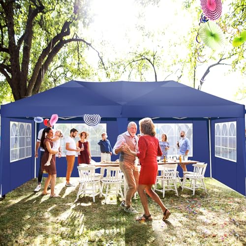 COBIZI Canopy 10x20 Pop Up Canopy Tent with 6 Sidewalls Party Tents for Parties Weddings Backyard Waterproof Canopy Outdoor Commercial Canopy Event