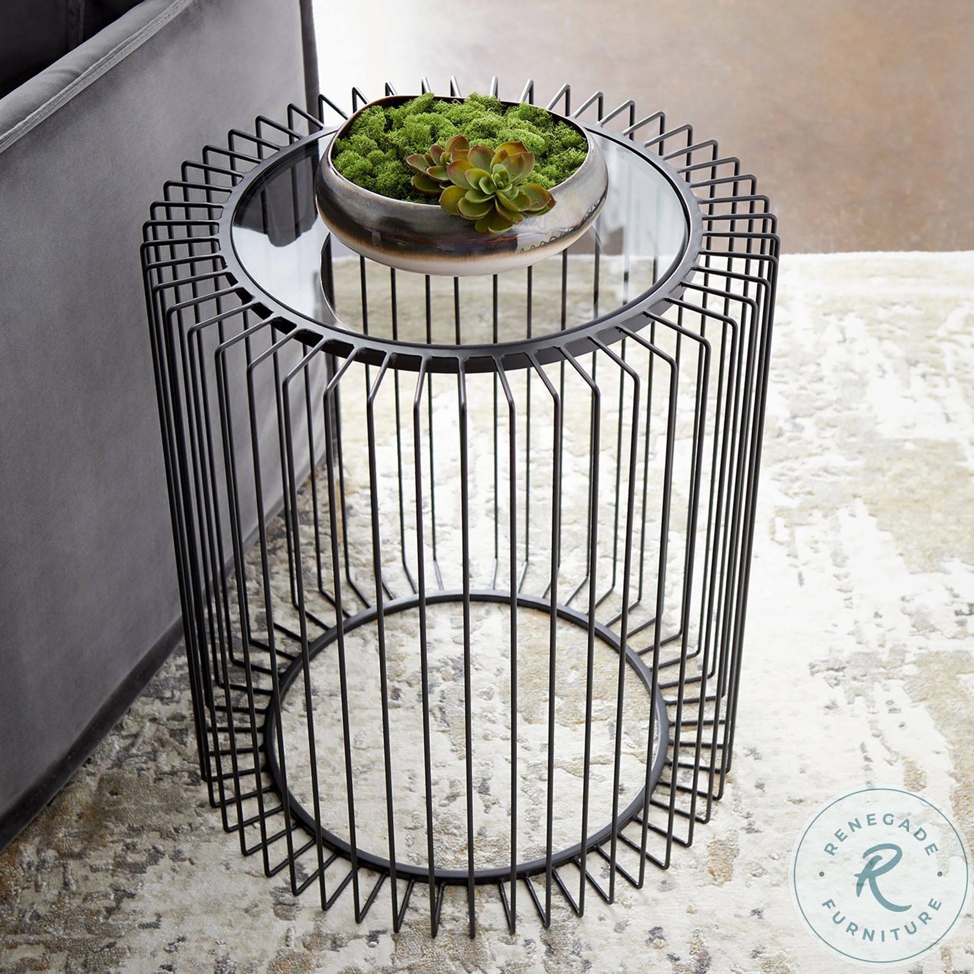 Cyan canasta Side Table - Graphite - 10927