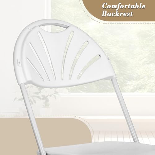 Athena Collection Red Plastic Folding Chairs for Adults, 10 Pack