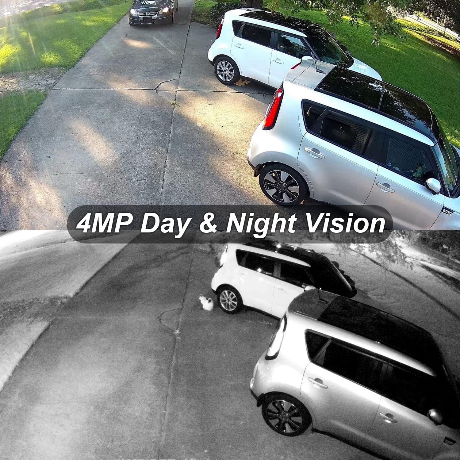 Anpviz 4.0MP POE IP PTZ Dome Camera Compatible with Hikvision ,4X Optical, 16X Digital Zoom, H.265+ Outdoor Mini Security Camera with Audio, Alarm