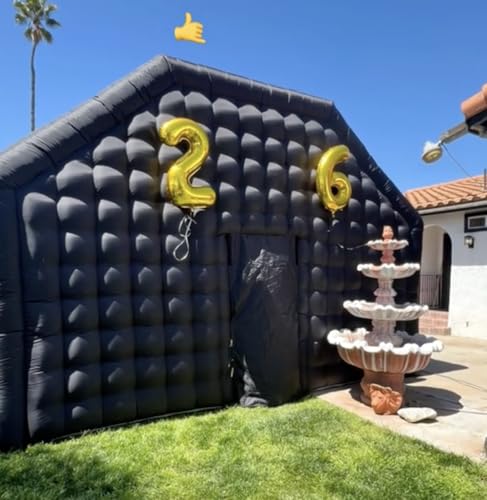 Large Black Inflatable Nightclub 20X16.5X12Ft Disco Cube Gazebo Event House with Logo Area Portable Inflatable Party Tent for Birthday, School Events