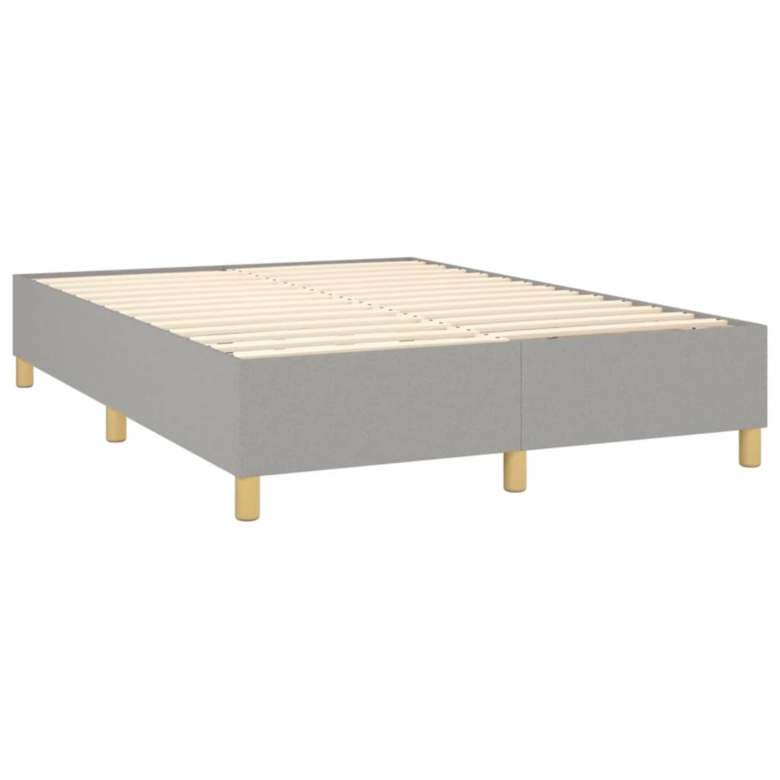 Anself Box Spring Bed with Mattress Light Gray Full Fabric