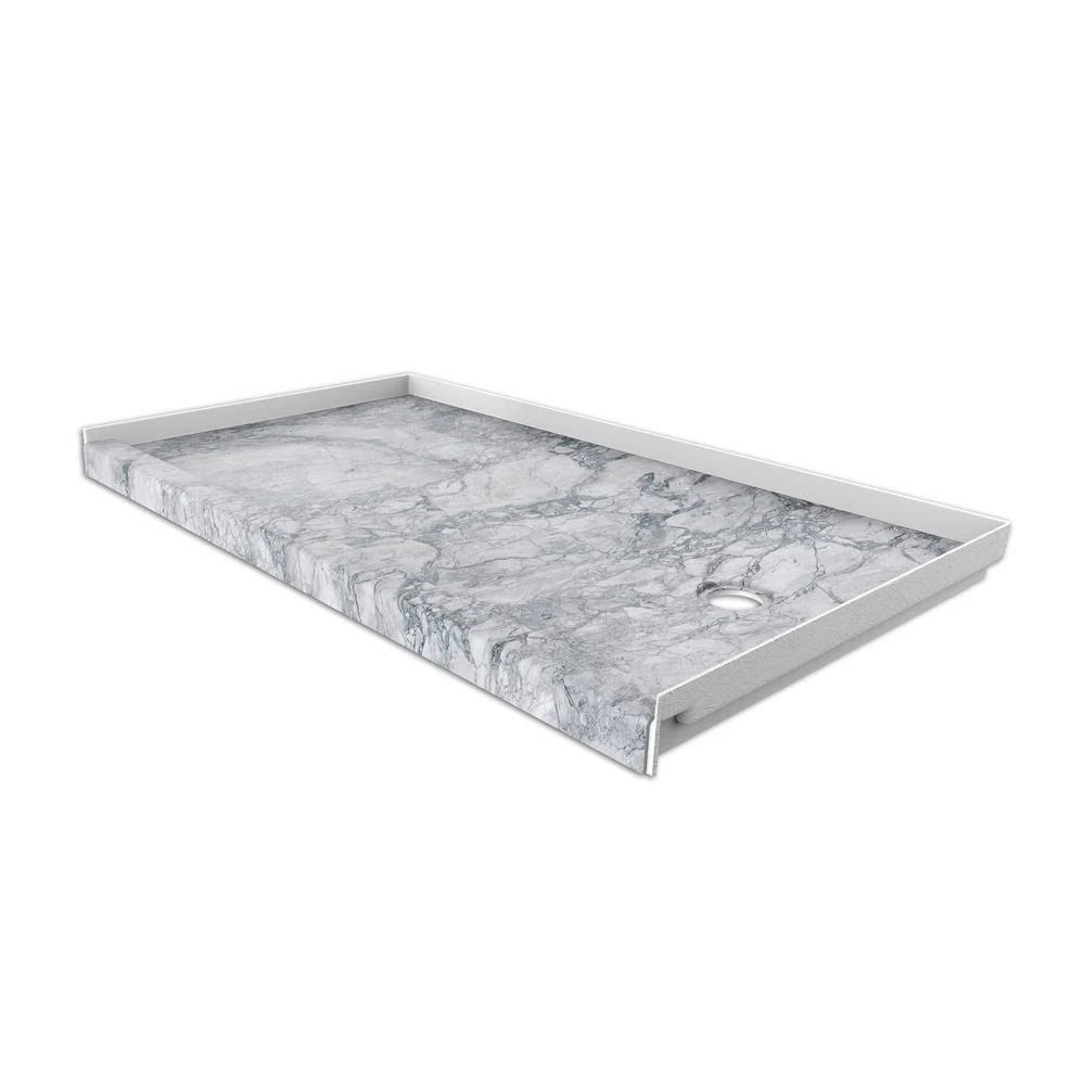 FlexStone FLXSBR6030EV 30x22 x 60x22 Single Threshold Shower Base Finish: Everest, Drain Location: Right