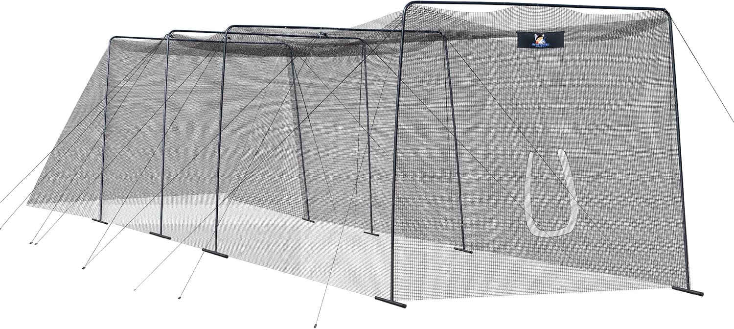 ANYTHING SPORTS Full 40 and 60 Foot Batting Cage. Perfect Baseball Batting Cage, Softball Batting Cage, Complete Package with Frame and Netting
