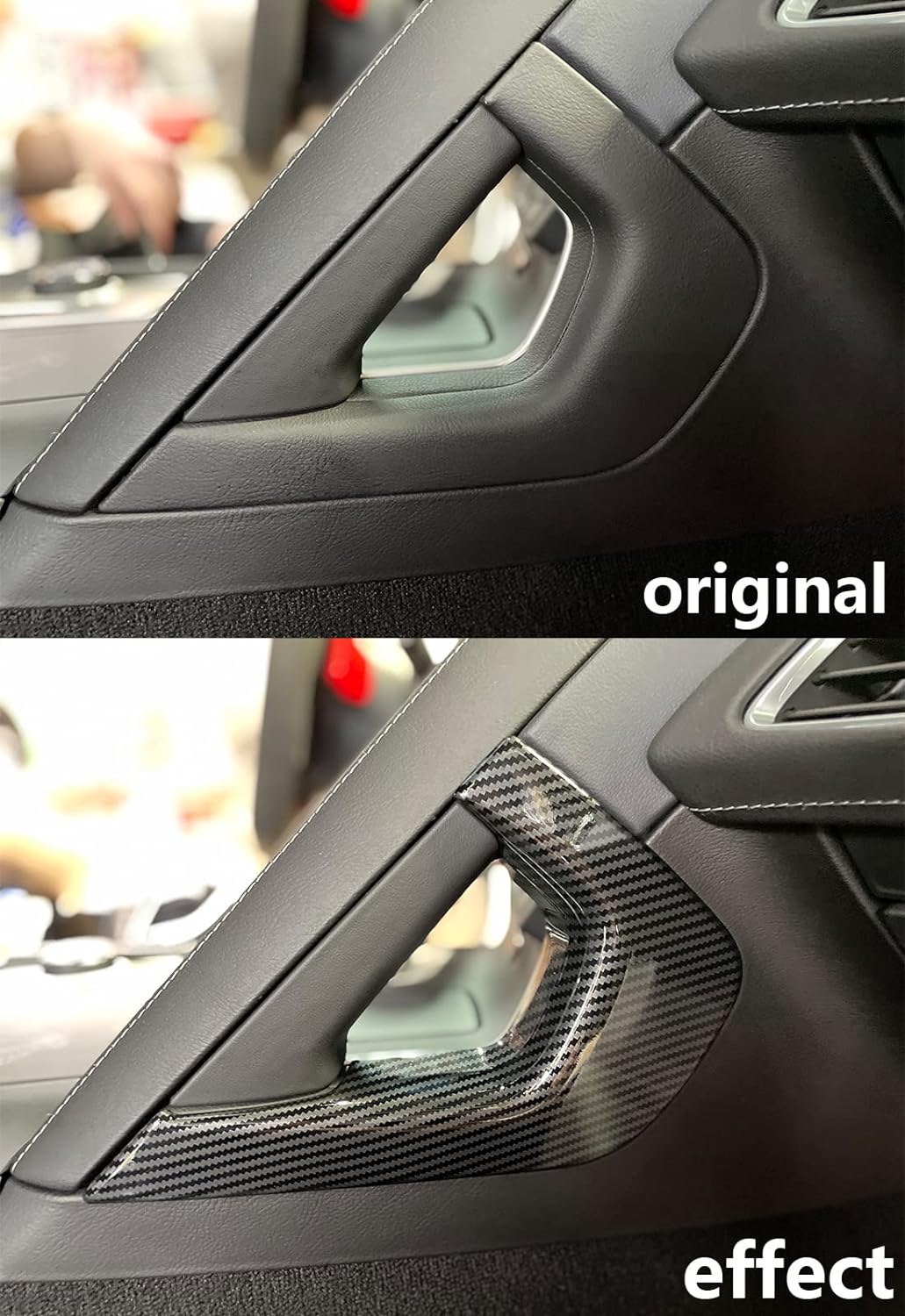 KoLeddy for C7 Corvette Carbon Fiber Central Control Armrest Cover Trim Accessories for 2014-2019 Chevrolet Corvette C7