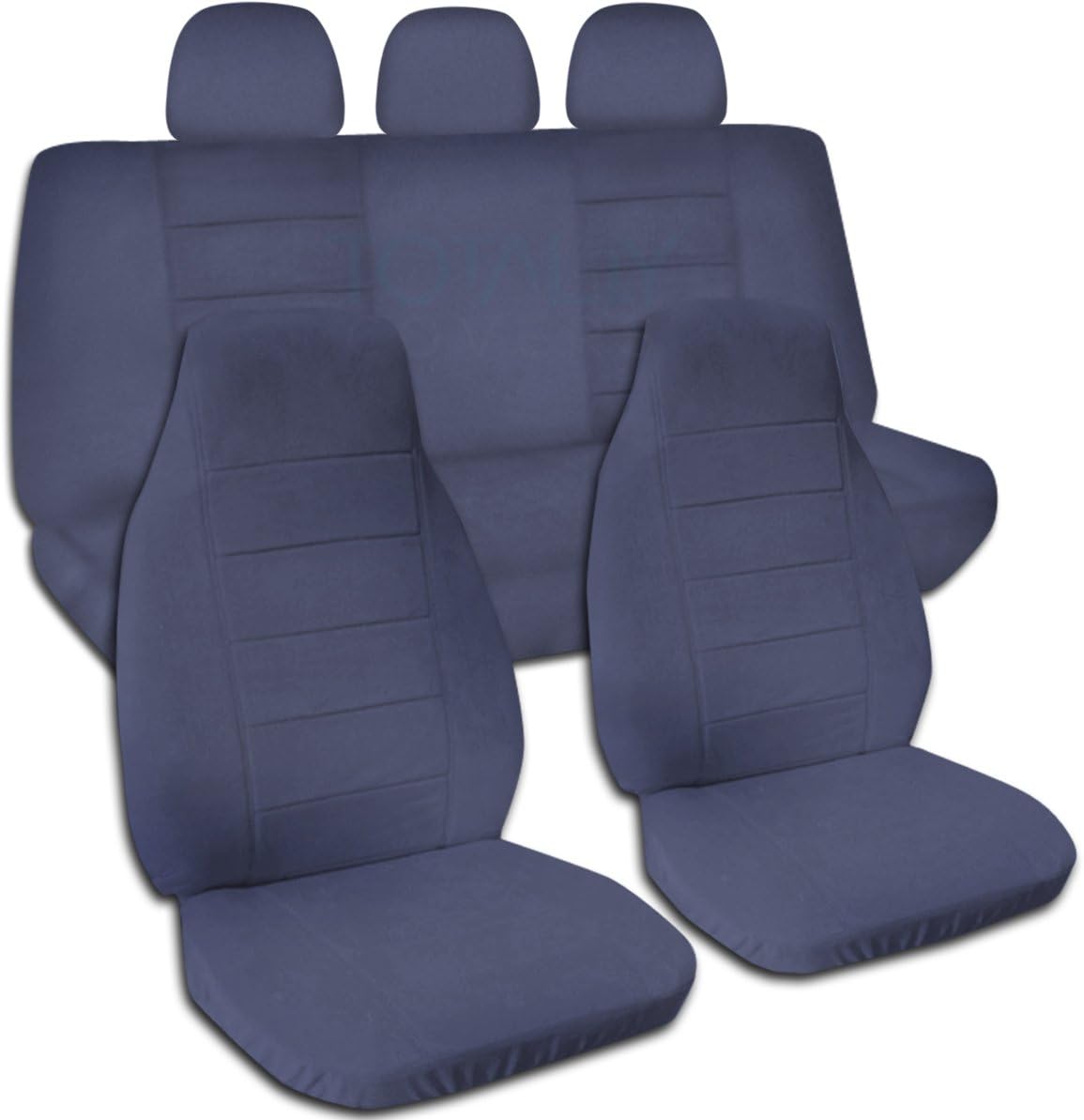 Totally Covers Solid Color Car Seat Covers w 3 Rear Headrest Covers: Cute Pink - Semi-Custom Fit - Full Set