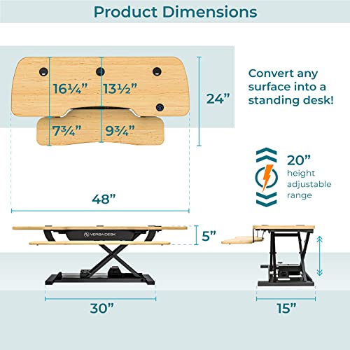 VERSADESK PowerPro™ 36 Inch Electric Standing Desk Converter, Height Adjustable Sit to Stand Up Desk Riser