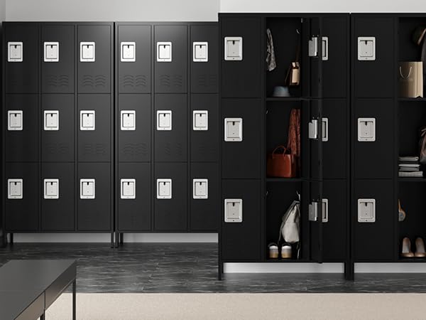72" Metal Locker for Employees 3 Doors Blue Steel Storage Locker for Office, School, Gym - Metal Storage Cabinets for Home, Office, Gym, School