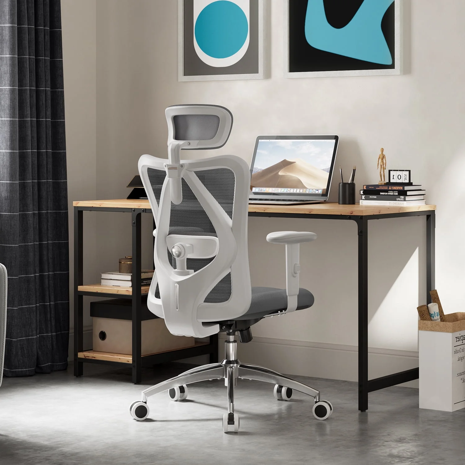 SIHOO Ergonomic Office Chair, Mesh Computer Desk Chair with Adjustable Lumbar Support, High Back chair for big and tall, Black