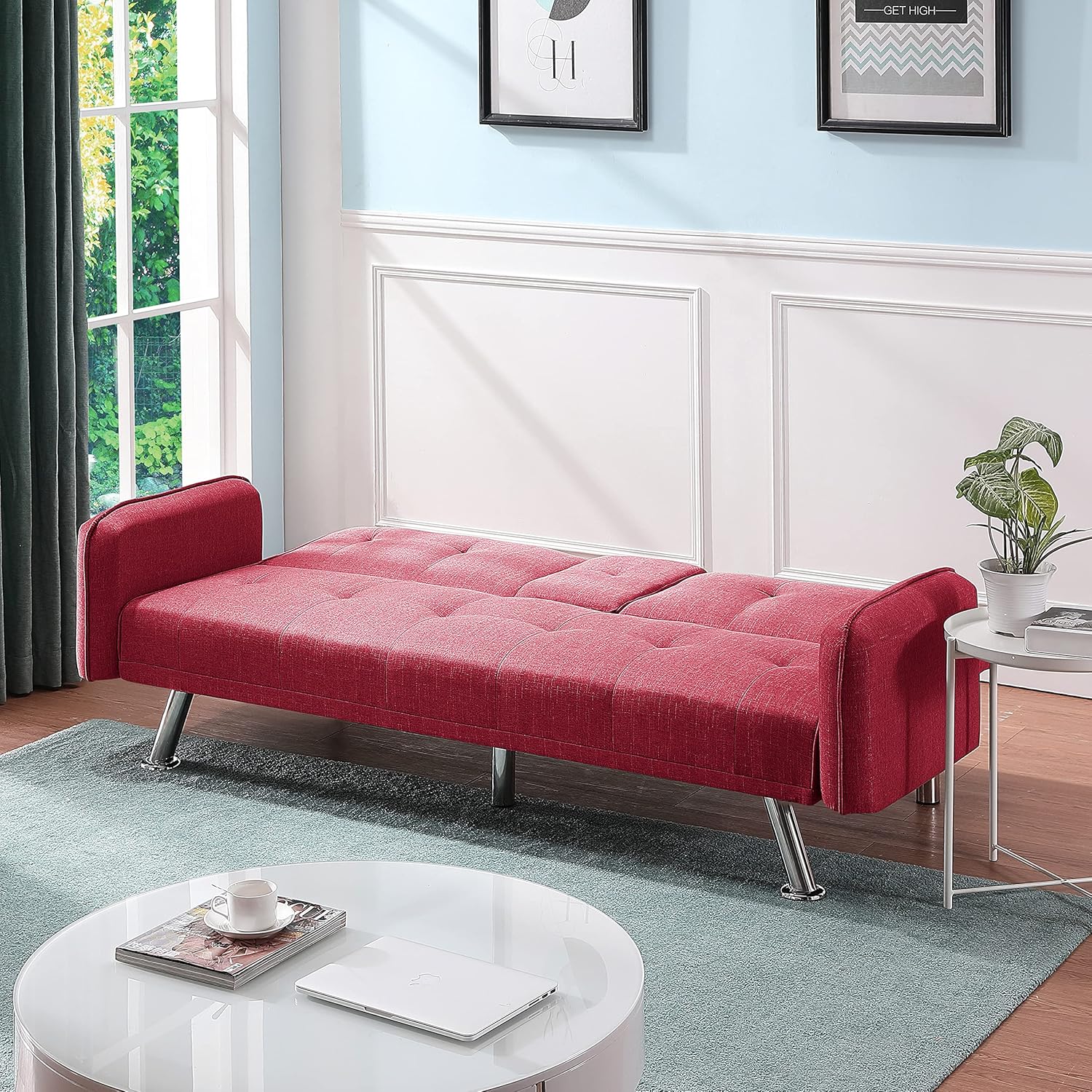 Simple and Fashionable Design Sofa Bed, red Suitable for Living Room and Bedroom