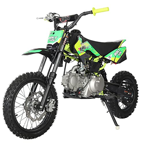 X-PRO Bolt 125 Dirt Bike with Automatic Transmission, Electric Start, Big 14"/12" Tires! (Blue)